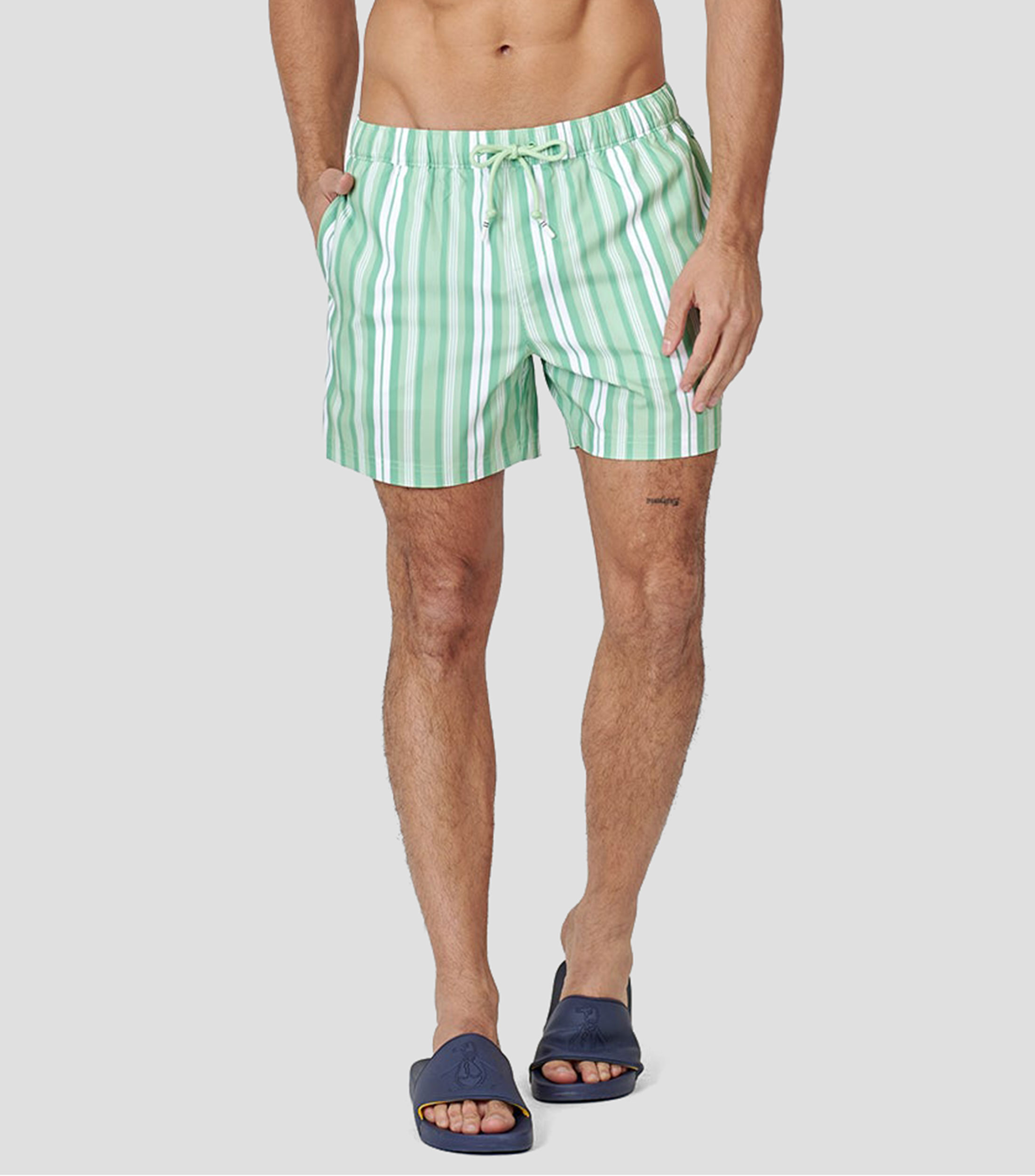 Traje de baño largo rayas Hombre